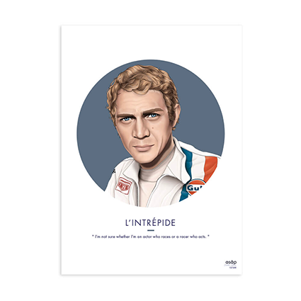 AFFICHE L'INTREPIDE BLEU STEVE MCQUEEN ASAP