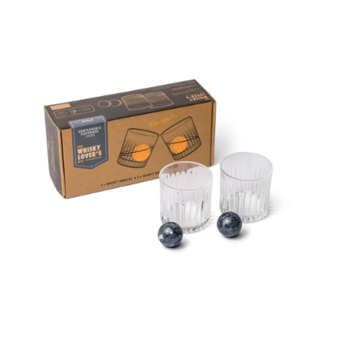 Les connaisseurs de cocktails et les amateurs de whisky se réjouissent la boisson parfaite est à portée de main avec l'ensemble Whisky Tumbler & Stones de Gentlemen's Hardware.