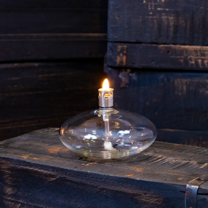 Lampe à huile avec abat-jour verre - Periglass