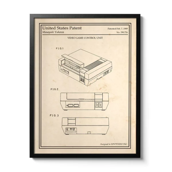 AFFICHE NINTENDO NES VIDEO GAME BREVET 1989 - ATELIER MALHCO