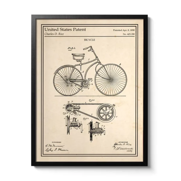 AFFICHE VÉLO BICYCLE BREVET 1890 - ATELIER MALHCO