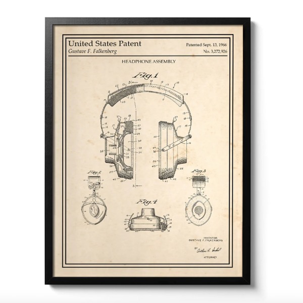 AFFICHE CASQUE AUDIO BREVET 1966 - ATELIER MALHCO