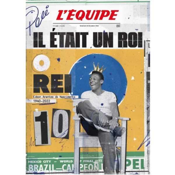 L'ÉQUIPE - AFFICHE DIGIGRAPHIE IL ÉTAIT UN ROI - PELÉ - PLAKAT