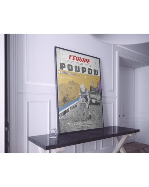 L'ÉQUIPE - AFFICHE DIGIGRAPHIE POUPOU, L'ÉTERNEL PREMIER - RAYMOND POULIDOR - PLAKAT