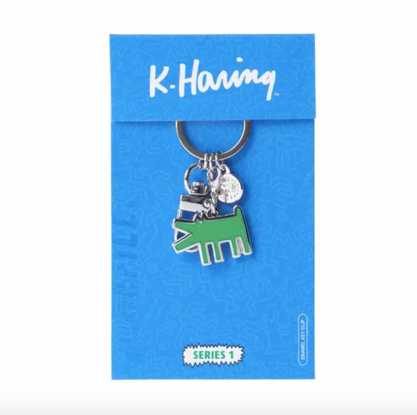 BARKING GREEN DOG PORTE-CLÉS KEITH HARING - PINTRILL KEYCHAIN