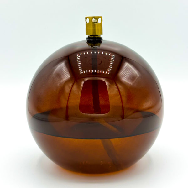 LAMPE À HUILE EN VERRE BOULE COGNAC - PERI LIVING