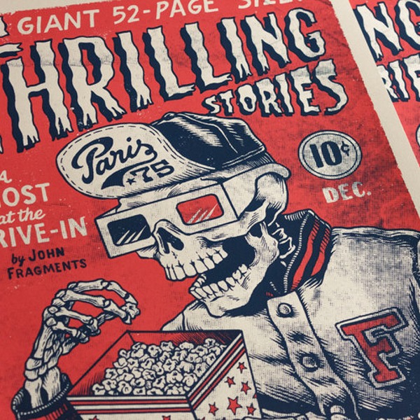 AFFICHE "THRILLING STORIES" Sérigraphie format 30x40cm - YEAAAH! STUDIO