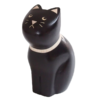 BLACK CAT FIGURINE EN BOIS - TLAB