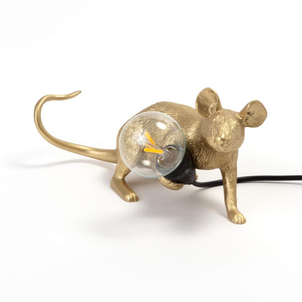 LAMPE SOURIS "MOUSE" COUCHÉ GOLD - SELETTI