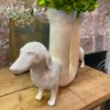 VASE CRUSOE CERAMIQUE CHIEN DOG TECKEL SAUCISSE BELLO 1119