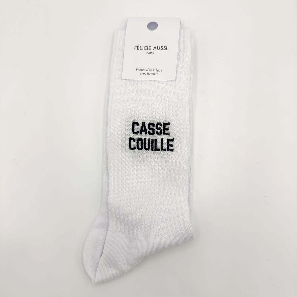 CHAUSSETTES CASSE COUILLE BLANCHES - FÉLICIE AUSSI