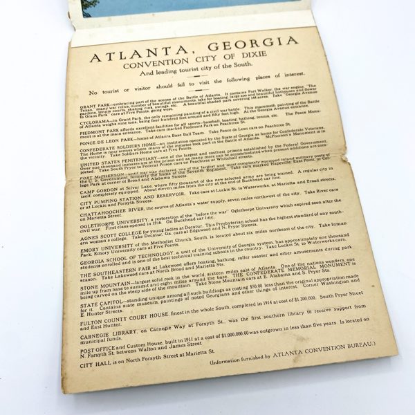 CARNET CARTES POSTALES "SOUVENIR FOLDER BEAUTIFUL ATLANTA" - MADE IN USA