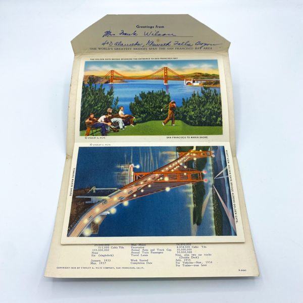 SOUVENIR FOLDER OF BRIDGES SAN FRANCISCO BAY CARNET CARTES POSTALES VINTAGE USA 1571