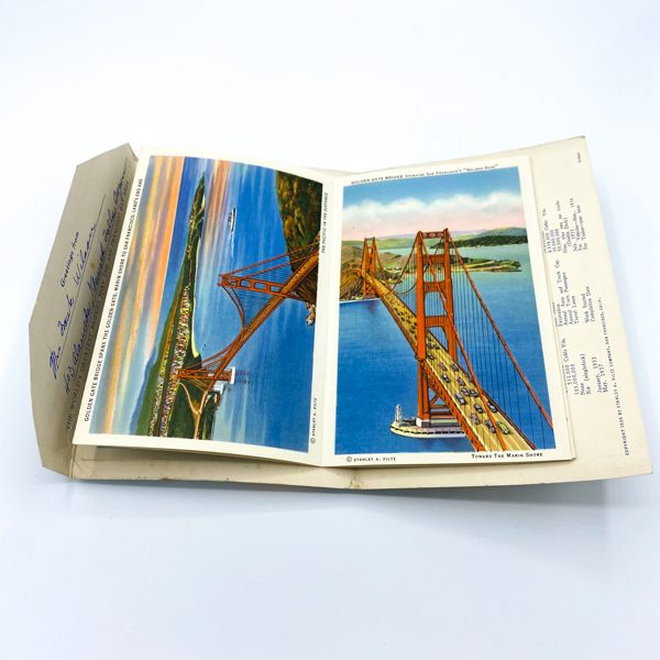 SOUVENIR FOLDER OF BRIDGES SAN FRANCISCO BAY CARNET CARTES POSTALES VINTAGE USA 1572