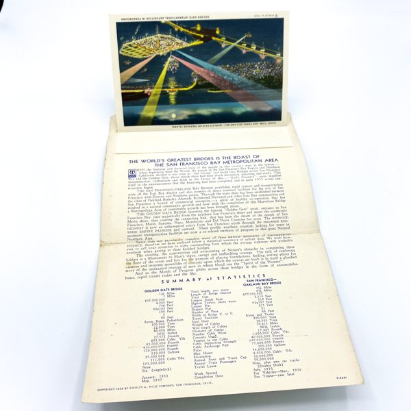 SOUVENIR FOLDER OF BRIDGES SAN FRANCISCO BAY CARNET CARTES POSTALES VINTAGE USA 1575