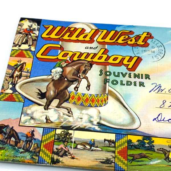 SOUVENIR FOLDER OF WILD WEST COWBOY CARNET CARTES POSTALES VINTAGE USA 1603 1