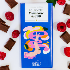 TABLETTE DE CHOCOLAT ET FRAMBOISE AU CBD - MARIE JANINE