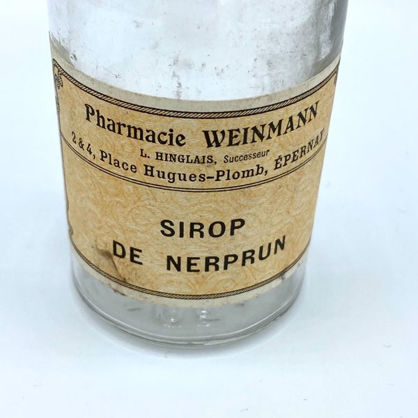 FLACON DAPOTHICAIRE SIROP DE NERPRUN VINTAGE PHARMACIE HINGLAIS WEINMANN 3474