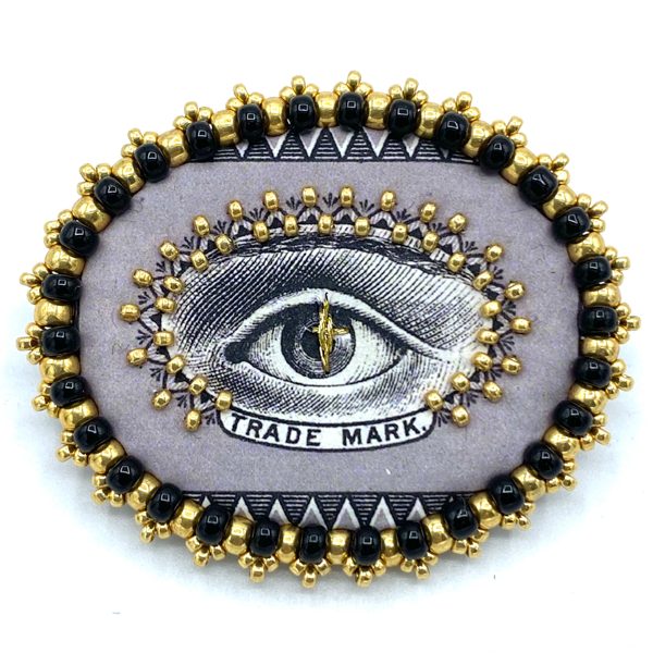 BROCHE OEIL TRADE MARK LOUNIN BIJOU MADE IN FRANCE 4232