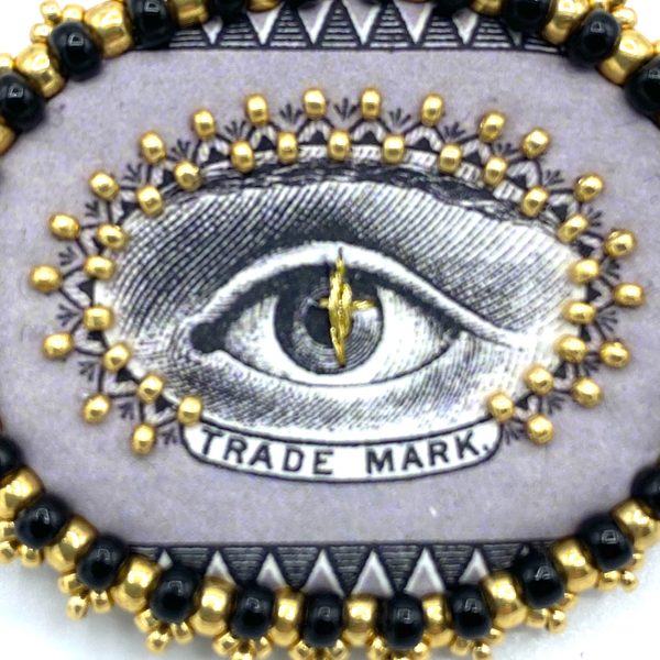 BROCHE OEIL TRADE MARK LOUNIN BIJOU MADE IN FRANCE 4233