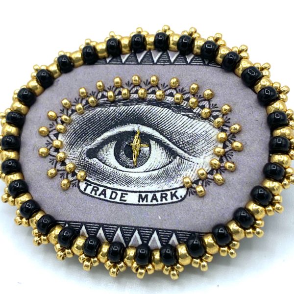 BROCHE OEIL TRADE MARK LOUNIN BIJOU MADE IN FRANCE 4234