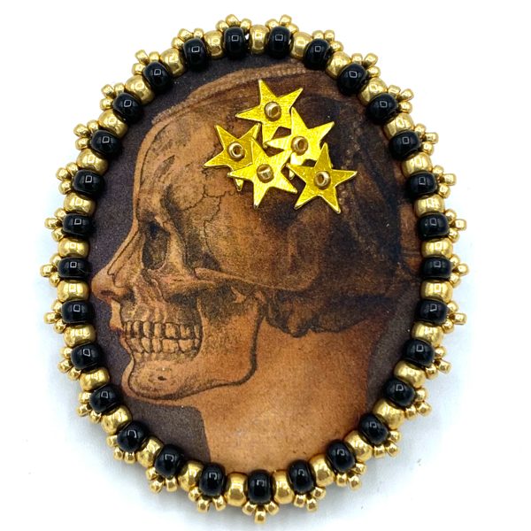 BROCHE PORTRAIT MEMENTO MORI ETOILES LOUNIN BIJOU MADE IN FRANCE 4227