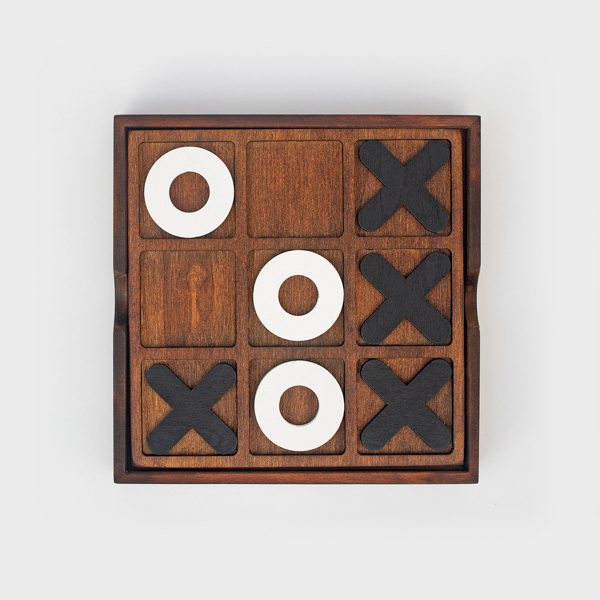 JEU DE SOCIETE EN BOIS TIC-TAC-TOE "MORPION" - IRON & GLORY