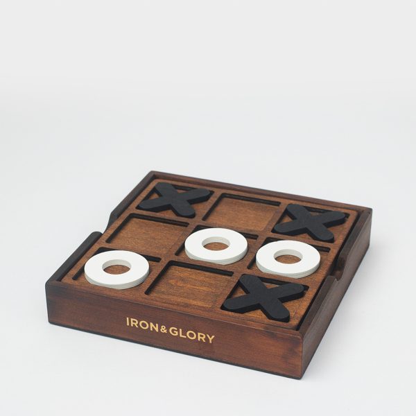 JEU DE SOCIETE EN BOIS TIC-TAC-TOE "MORPION" - IRON & GLORY