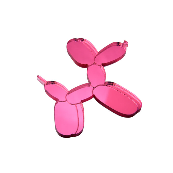 BROCHE ACRYLIQUE "BALLOON DOG PINK" - MONOLAMA