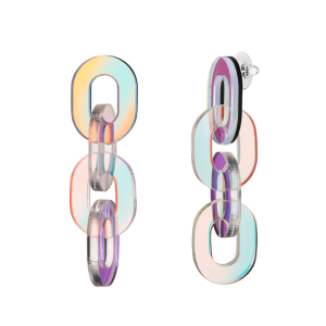 BOUCLES D'OREILLES ACRYLIQUES "CHAINS IRIDESCENT" - MONOLAMA