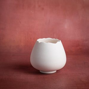 VASE BLANC PORCELAINE "COCOON" K1339 - KLATT OBJECTS