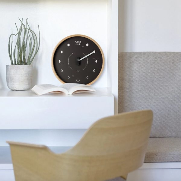 HORLOGE LUNAIRE EN BOIS "BLACK" - OCEAN CLOCK