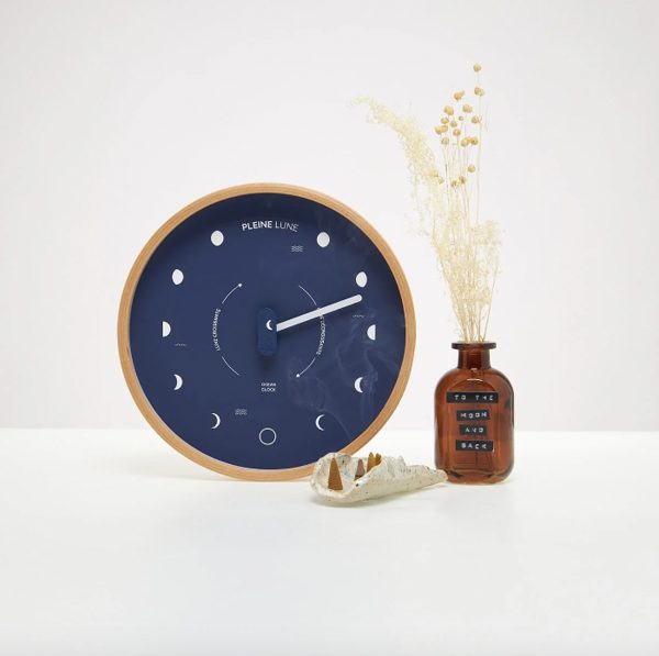 HORLOGE LUNAIRE EN BOIS "MARINE" - OCEAN CLOCK