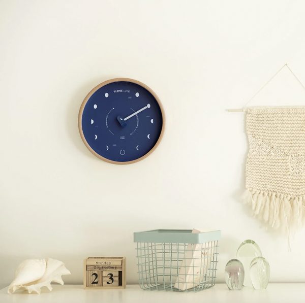 HORLOGE LUNAIRE EN BOIS "MARINE" - OCEAN CLOCK