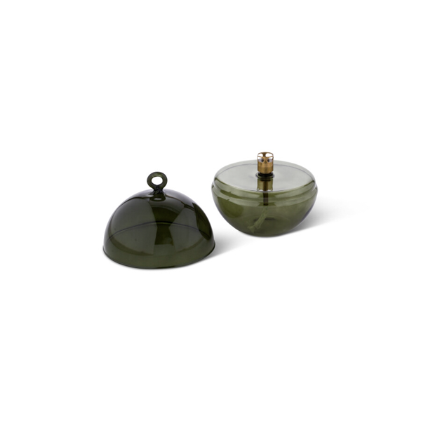 LAMPE À HUILE EN VERRE ROUND COVER GREEN - PERI LIVING