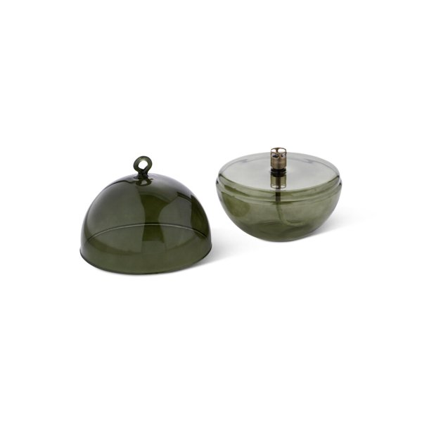 LAMPE À HUILE EN VERRE ROUND COVER GREEN - PERI LIVING