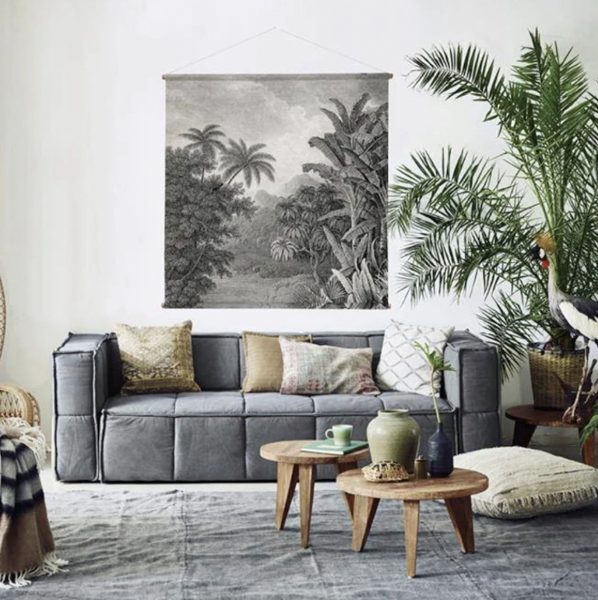 TABLEAU MURAL EN COTON JUNGLE XXL HK LIVING 09 6