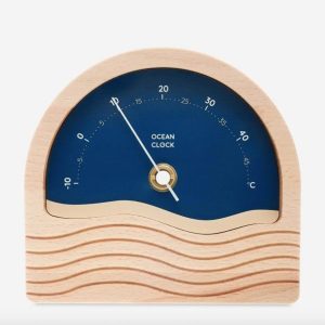 THERMOMETRE EN BOIS "MARINE" - OCEAN CLOCK