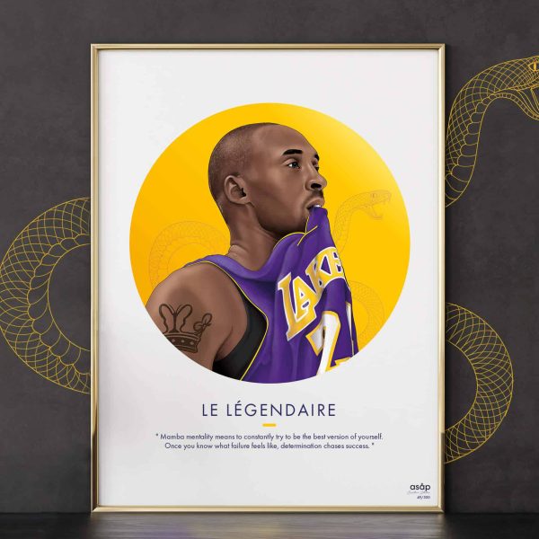 AFFICHE LE LEGENDAIRE KOBE BRYANT JAUNE - ASAP