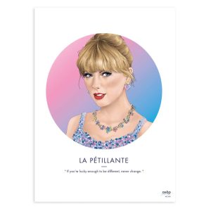 AFFICHE LA PÉTILLANTE TAYLOR SWIFT ROSE/BLEU - ASAP