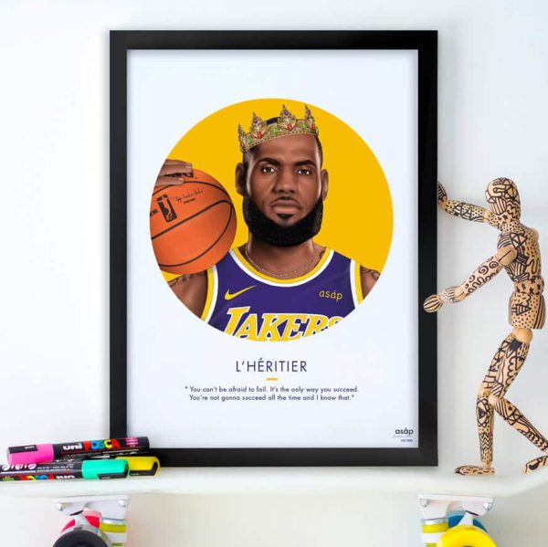 AFFICHE LE LEGENDAIRE LEBRON JAMES JAUNE - ASAP