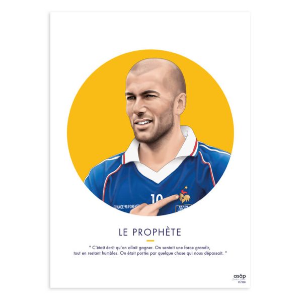 AFFICHE LE LEGENDAIRE ZINEDINE ZIDANE JAUNE - ASAP