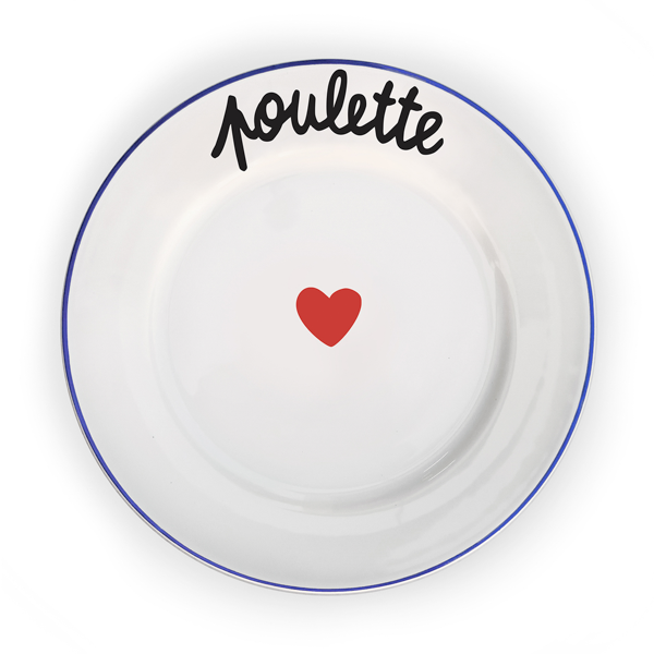 ASSIETTE À DESSERT LA FAMILLE S’ÉCLATE "POULETTE" - PIED DE POULE