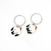 BOUCLES DOREILLES HIRONDELLES BLANC ARGENT GRUNI CERAMICA BIJOUX 970