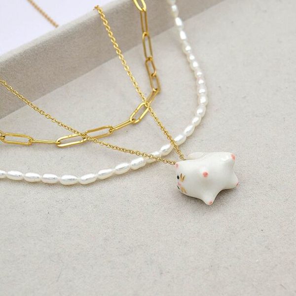 COLLIER PENDENTIF CHAT "LITTLE CAT" - GRUNI CERAMICA