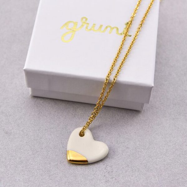 COLLIER PENDENTIF COEUR "HEART" - GRUNI CERAMICA