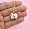 COLLIER PENDENTIF LAPIN BUNNY GRUNI CERAMICA BIJOUX 5