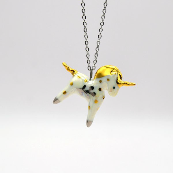 COLLIER PENDENTIF LICORNE "UNICORN" - GRUNI CERAMICA