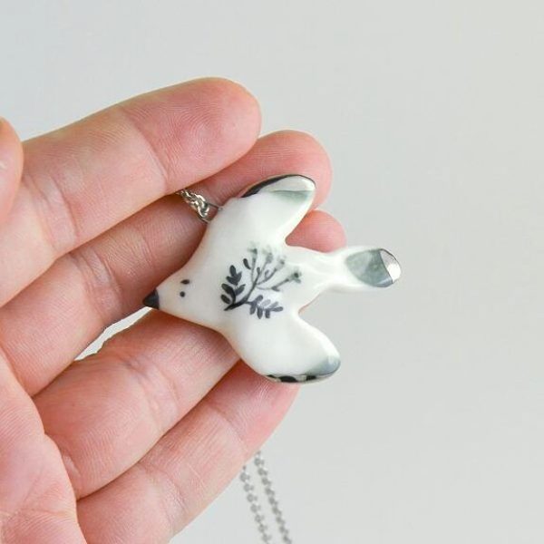 COLLIER PENDENTIF MOUETTE SEAGULL GRUNI CERAMICA BIJOUX 6