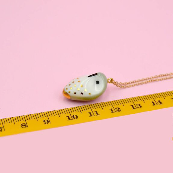 COLLIER PENDENTIF OWL CHOUETTE GRUNI CERAMICA BIJOUX